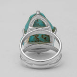 Arizona Turquoise Prong Set Silver Rings