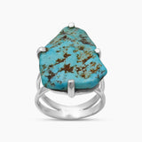 Arizona Turquoise Prong Set Silver Rings