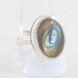 Abalone Shell Ring 925 Sterling Silver Jewelry