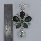 Natural Labradorite 925 Silver Pendant