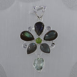 Natural Labradorite 925 Silver Pendant