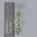 925 Sterling Silver Green Gold Pendant