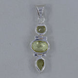 925 Sterling Silver Green Gold Pendant