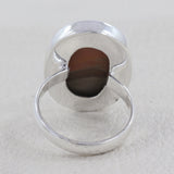 Natural Polychrome Jasper Silver Ring