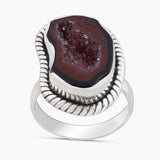 Coconut Geode 925 Sterling Silver Handmade Jewelry Pendant Set