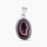 Coconut Geode 925 Sterling Silver Handmade Jewelry Pendant Set