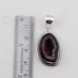 Coconut Geode 925 Sterling Silver Handmade Jewelry Pendant Set