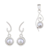 Fresh Water Pearl Gemstone 925 Sterling Silver Jewelry Set