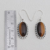 Tiger Eye Silver Earrings