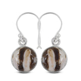 Peanut Wood Jasper Earrings Silver