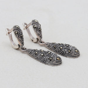 925 Sterling Silver Marcasite Earrings