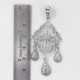 925 Sterling Silver Fillgree Designer Pendant Set