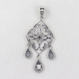 925 Sterling Silver Fillgree Designer Pendant Set