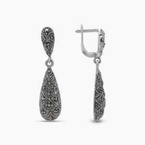 925 Sterling Silver Marcasite Earrings