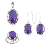 Charoite Gemstone 925 Sterling Silver Jewelry Set