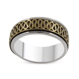 Spinner Ring - Two Tone Silver Band Ring