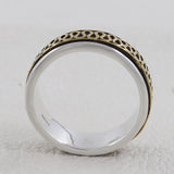 Spinner Ring - Two Tone Silver Band Ring