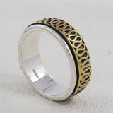 Spinner Ring - Two Tone Silver Band Ring