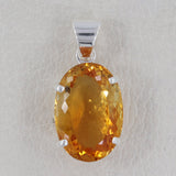 Yellow Citrine Gemstone 925 Silver Pendant