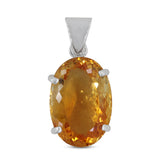 925 Silver Citrine Gemstone Pendant