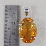 Yellow Citrine Gemstone 925 Silver Pendant