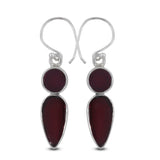 Garnet Silver Earrings