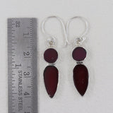 Garnet Silver Earrings