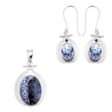 Natural Dendritic Opal  Oval Shape Pendant Set