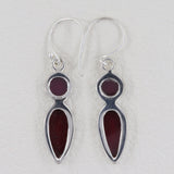 Garnet Silver Earrings