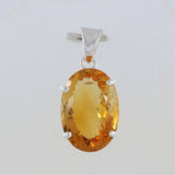 925 Silver Citrine Gemstone Pendant