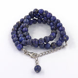 Lapis Lazuli Gemstone Beads 925 Silver Necklace