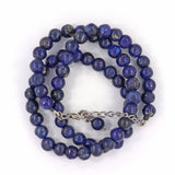 Lapis Lazuli Gemstone Beads 925 Silver Necklace