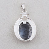 Natural Dendritic Opal  Oval Shape Pendant Set