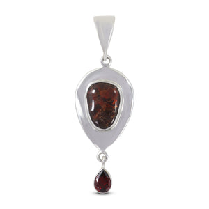 925 Sterling Silver Ammolite Pendant Jewelry Set