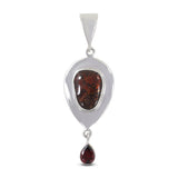 925 Sterling Silver Ammolite Pendant Jewelry Set