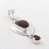 925 Sterling Silver Ammolite Pendant Jewelry Set