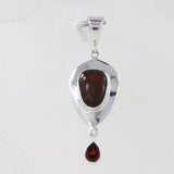 925 Sterling Silver Ammolite Pendant Jewelry Set