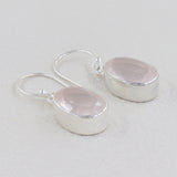 Pink Rose Quartz Gemstone Earrings in 925 Sterling Silver