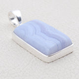 Blue Lace Agate 925 Silver Pendant