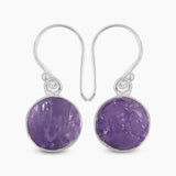 Raw Amethyst Silver Earrings