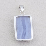 Blue Lace Agate 925 Silver Pendant