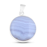 Blue Lace Agate 925 Silver Pendant