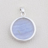 Blue Lace Agate 925 Silver Pendant