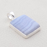 Blue Lace Agate 925 Silver Pendant