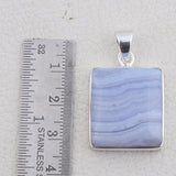 Blue Lace Agate 925 Silver Pendant