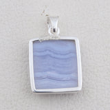 Blue Lace Agate 925 Silver Pendant