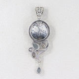 925 Sterling Silver Dendrite Opal Gemstone Pendant Set