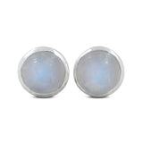 Natural Pink Opal Studs Silver Earrings