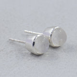 Natural Pink Opal Studs Silver Earrings