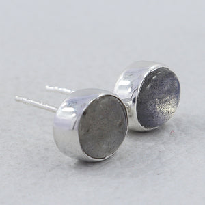 Labradorite Silver Studs Earrings